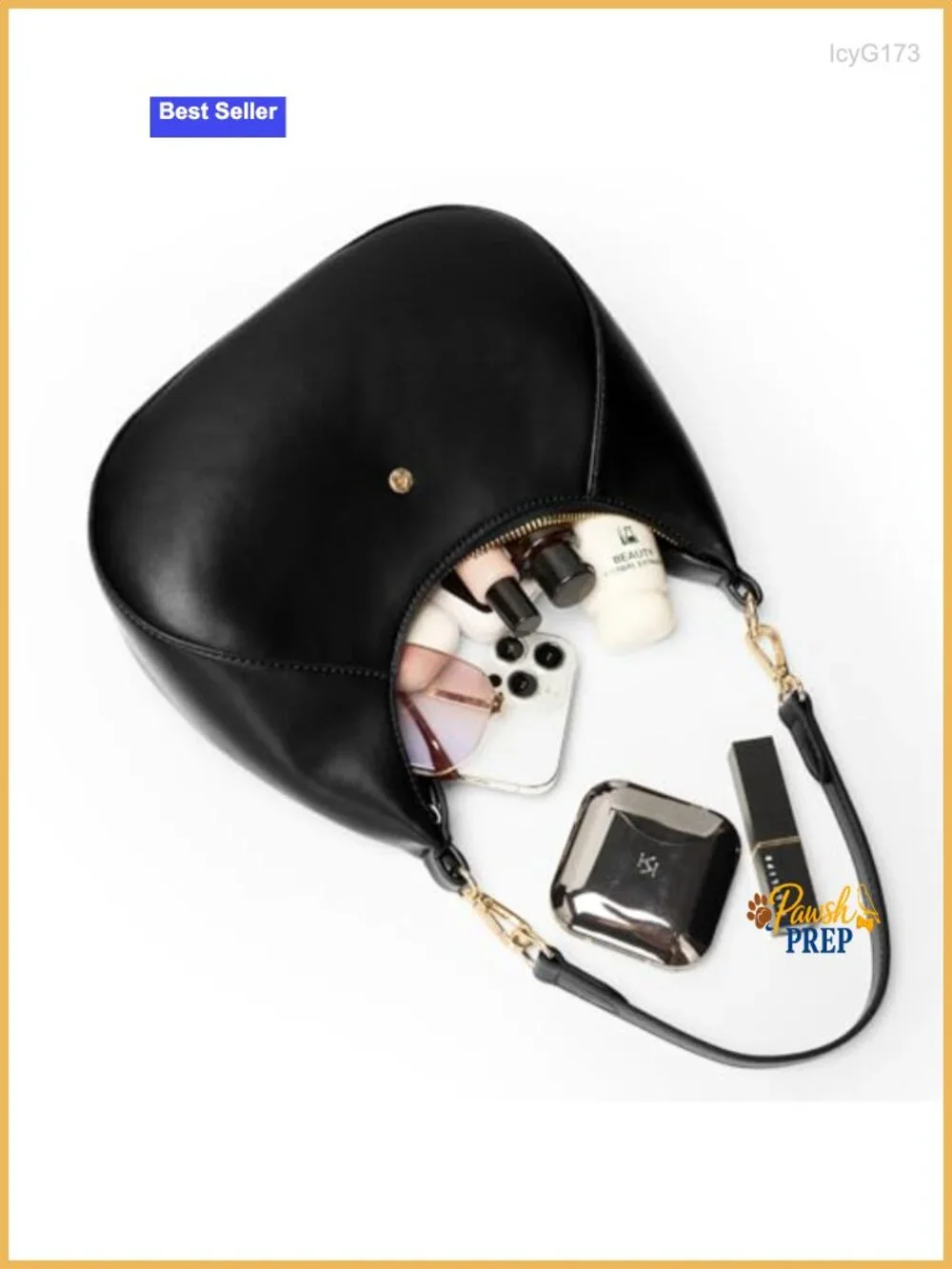 Crescent Shoulder Bag Soft Vegan Leather Trendy Hobo Handbag 3-in-1